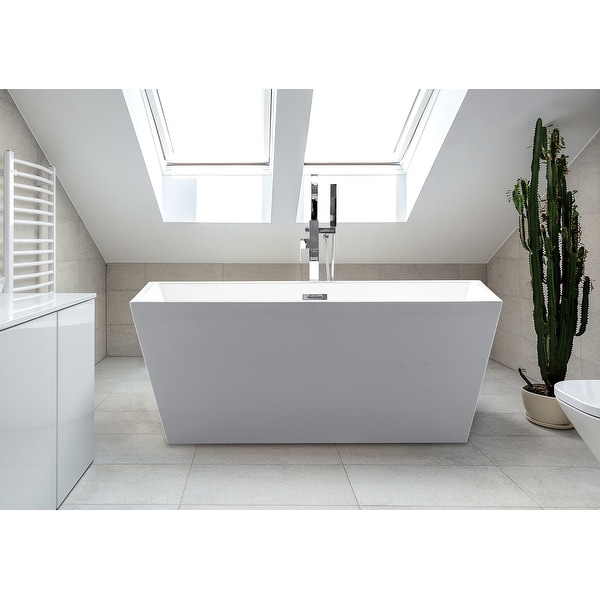 Sophia Freestanding Modern Acrylic Soaking Bathtub. Opens flyout.