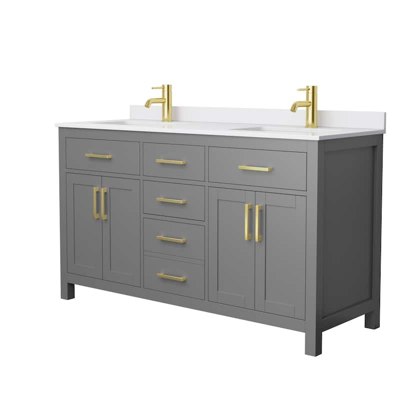 Wyndham Collection Beckett 60" Free Standing Double Basin Vanity Set