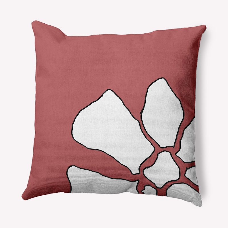 Petal Lines Decorative Throw Pillow - 18" x 18" - Coral