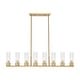 preview thumbnail 18 of 34, Innovations Lighting Downtown Urban - Boreas - 6 Light 48" Stem Hung Island Light with 8" Shades Striped Clear/Brushed Brass