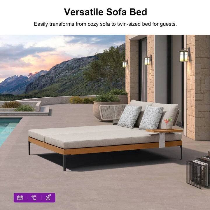 PURPLE LEAF Melben Light Grey Modular Outdoor Sectional with Cushions Flexible Layout Patio Conversation Set Couch