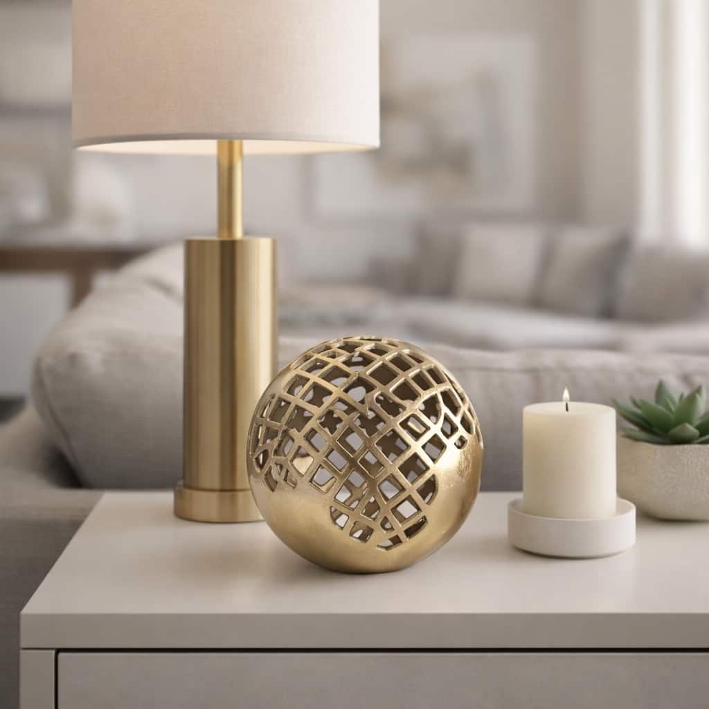 Decorative Aluminum Mesh Orb - 6.75"