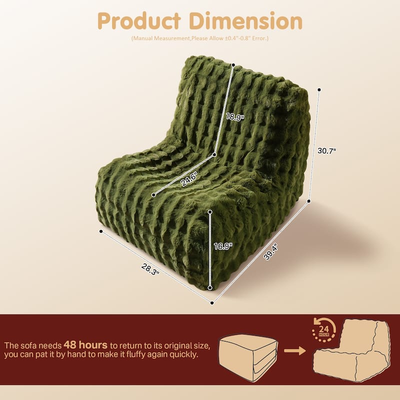 OVIOS Cloud-Like Plush Bean Bag Chair (Reinforced Pile Edition)