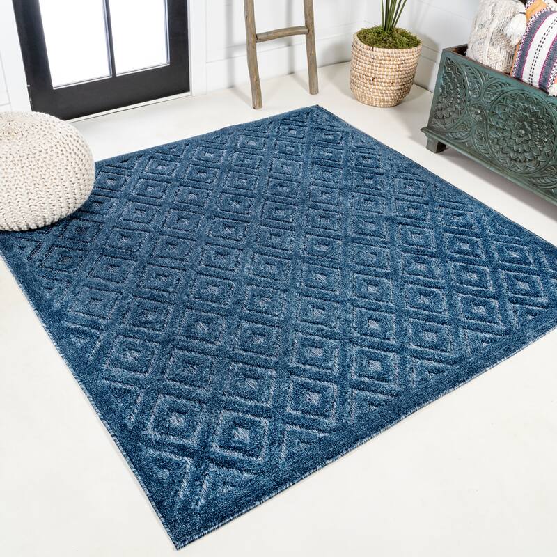 JONATHAN Y Ankara Neutral Diamond Trellis Indoor/Outdoor Area Rug