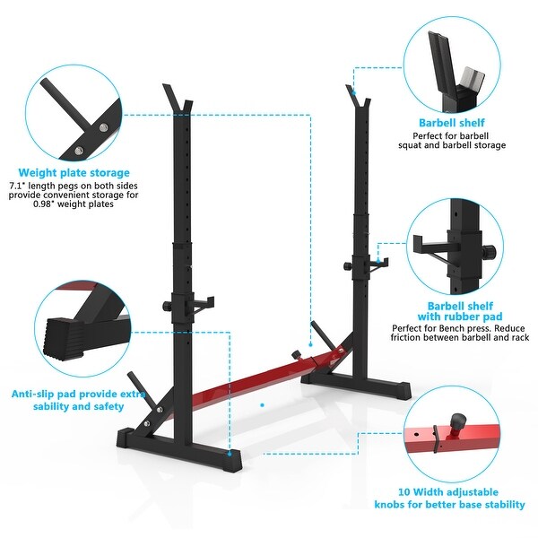 Adjustable squat discount rack barbell rack