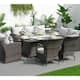 7-Piece Patio Dining Set with Aluminium Fire Pit Table