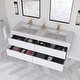 preview thumbnail 36 of 191, Wood Wall-Mounted Bathroom Vanity with Sink and Soft Close Drawers