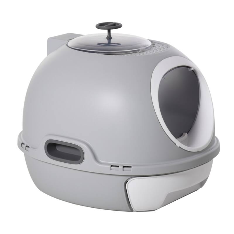 Spacious Dome Cat Litter Box with Removable Tray, Top Entry, and Skylight for Easy Cleaning - 18.5" L x 21.75" W x 17.25" H