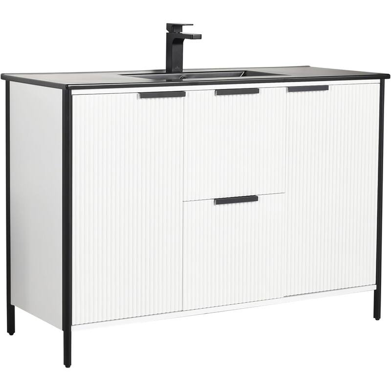 Blossom Annecy 48" Freestanding Bathroom Vanity w/ Black Ceramic Sink