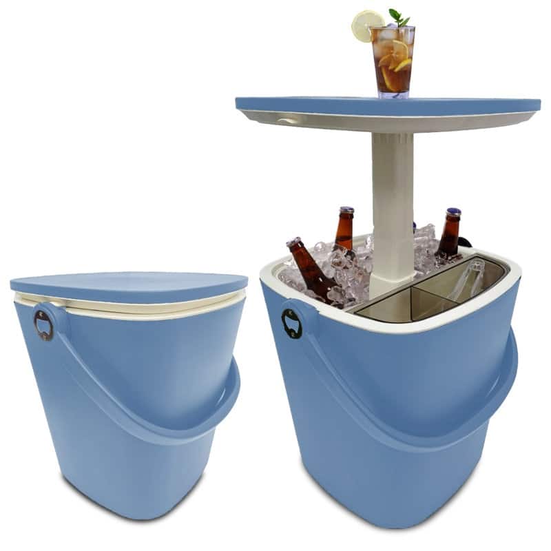 Outdoor Ice Bucket Side Table Retractable