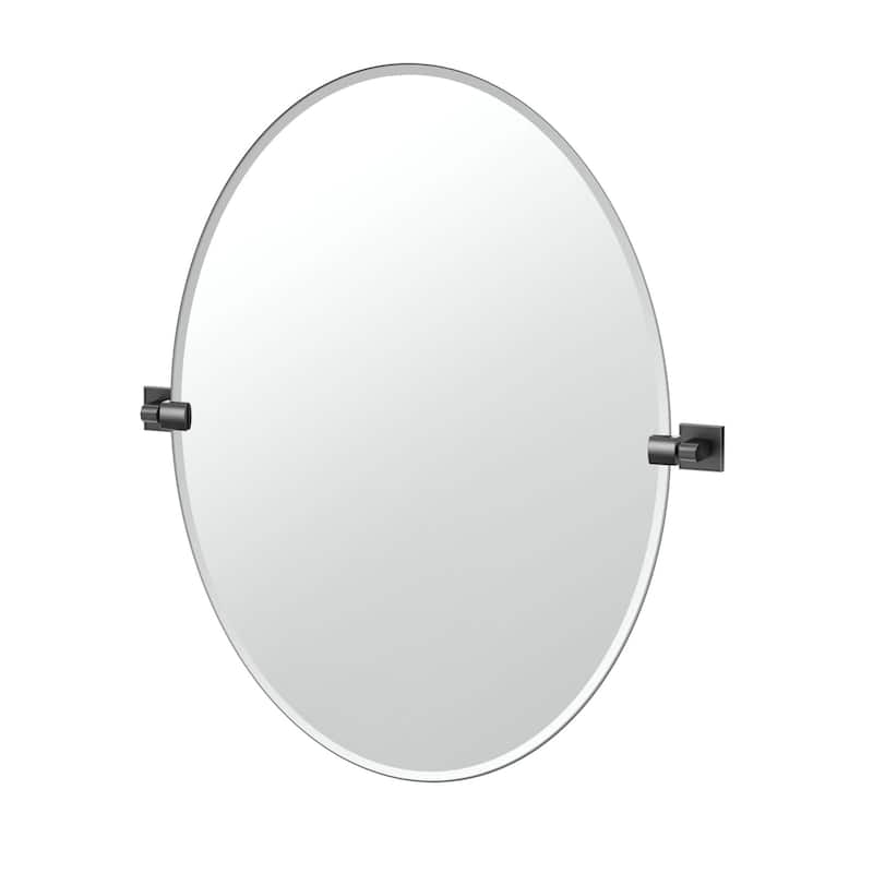 Gatco 5619LG Mode 32" x 27-5/8" Contemporary Oval Frameless Bathroom - Matte Black