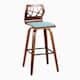 Option Teal Fabric/Walnut/Black Metal