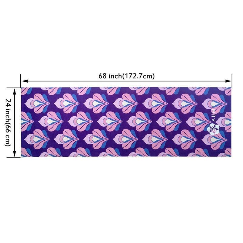 AUM 4mm Soft Foam Tech Lilla Series Yoga Exercise Mat - 68" x 24" - Perfect for Yoga/Pilates/Floor Exercises