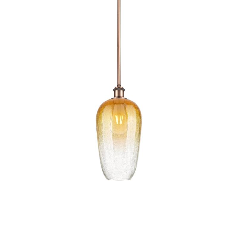 Innovations Lighting 516-1S-15-7 Brookhaven Flute Pendant Brookhaven - Antique Copper / Amber