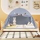 preview thumbnail 8 of 28, Gymax Twin Full Size Bed Tent w/2 Windows Flags for Boys & Girls Aged
