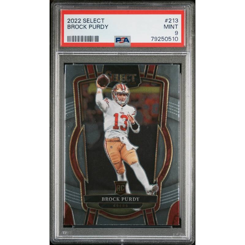 Brock Purdy 2022 Panini Select Football Rookie Card #213 Graded PSA 9 - 8'6" x 11'6"