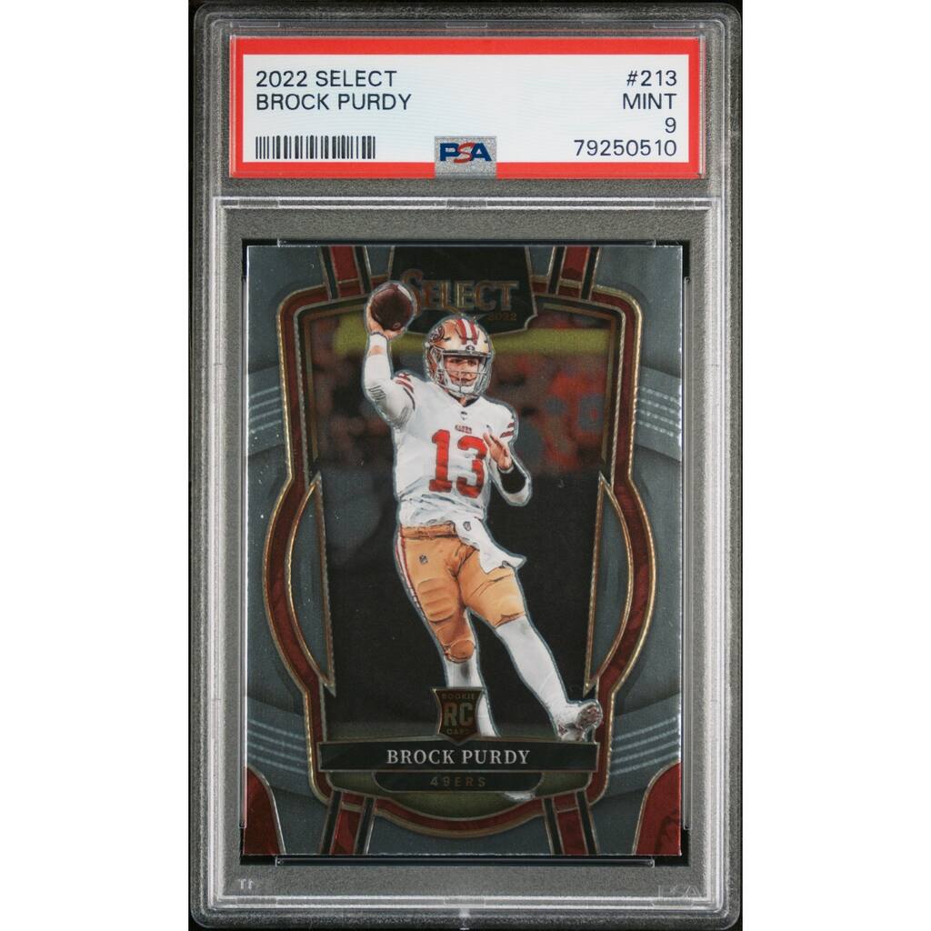 Brock Purdy 2022 Panini Select Football Rookie Card #213 Graded PSA 9 - 8'6" x 11'6"