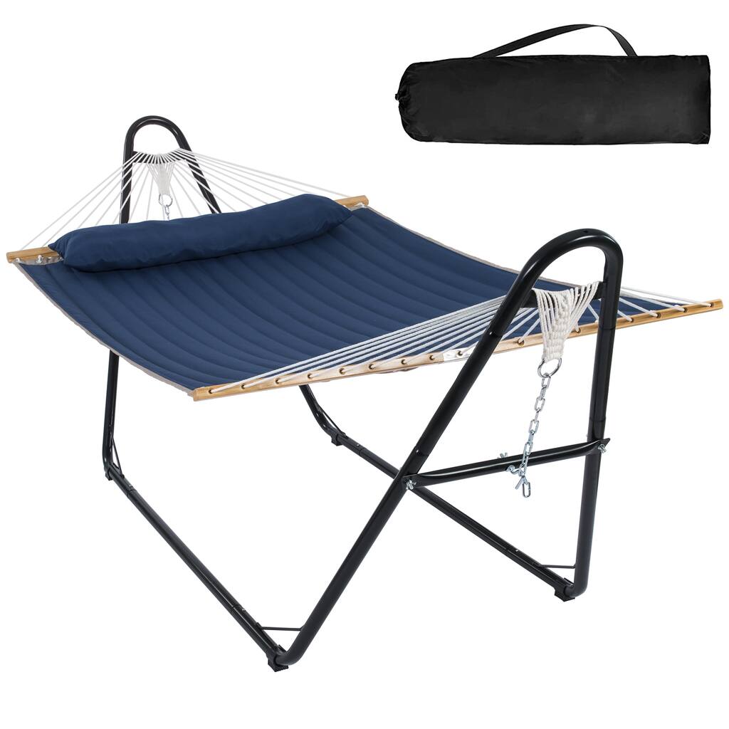 2 Person Portable Hammock with Stand and Pillow - 124.4*55.1*46.9