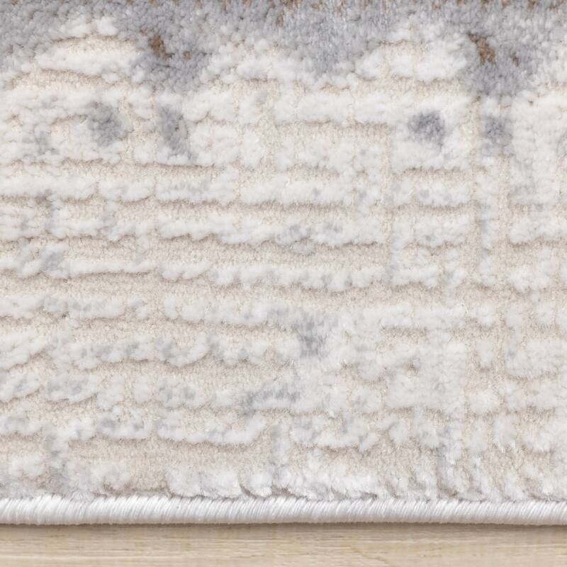 London Collection - Grey Cream Beige Border Indoor Area Rug