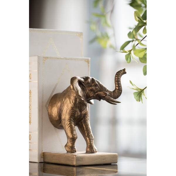 A&B Home Decorative Bookends Elephant Figurine Sculpture Book Ends for Home Decor Office Shelf Accent Decoration 6 inch 