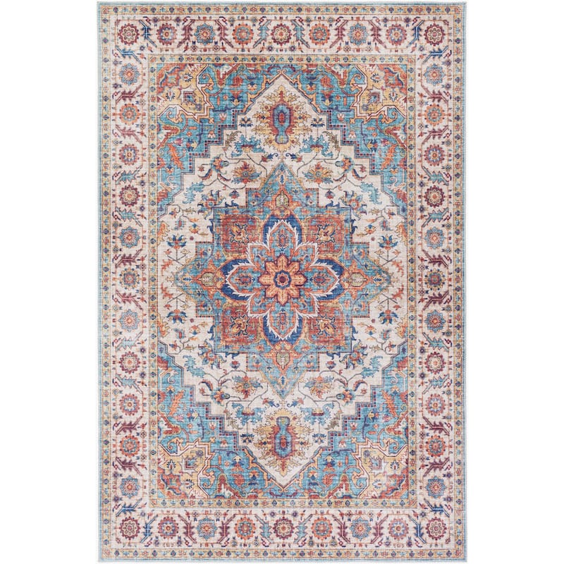 Livabliss Iris Traditional Medallion Area Rug