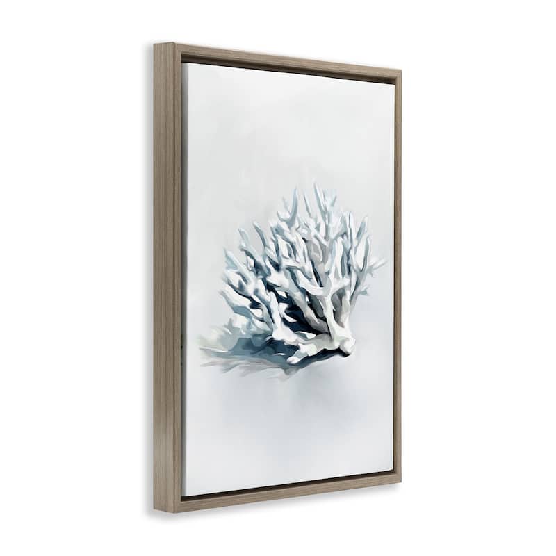 Stupell Subtle Staghorn Coral Framed Floater Canvas Wall Art Design By Ramona Murdock