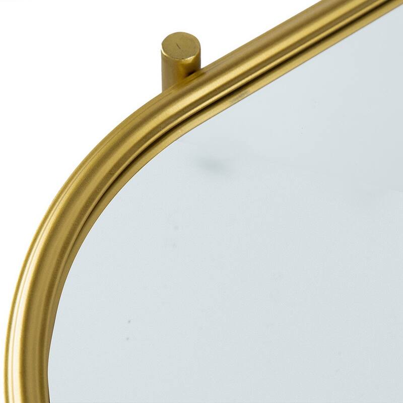 30 Inch Console Sideboard Table, Oblong, Mirrored Top, Black, Gold