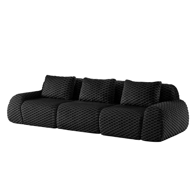 Floor Cloud Sectional Couch, Boneless Sofa for Living Room, Modular Sectional Sofa with Deep Seat, No Assembly Required