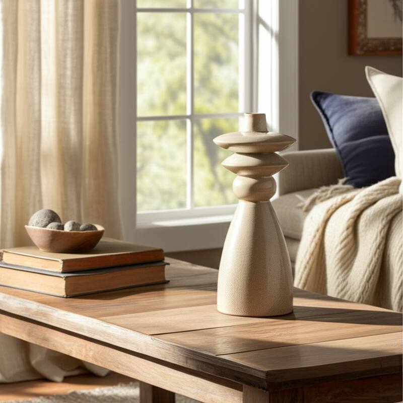 Pottery Vase Sculptural Silhouette Artesa Artisan-Inspired Design