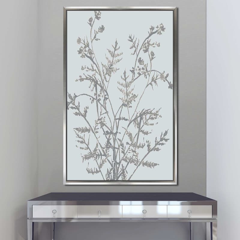 "Friendly Fern on Blue I" Print on Floating Canvas