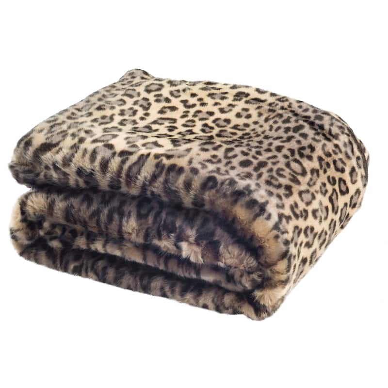 SAFAVIEH Anisa Faux Black Leopard 50 x 60-inch Throw Blanket
