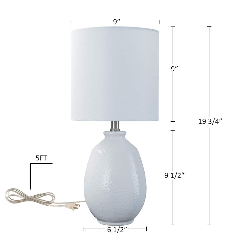 C Cattleya 19in Ceramic Table Lamp with Fabric Linen Shade