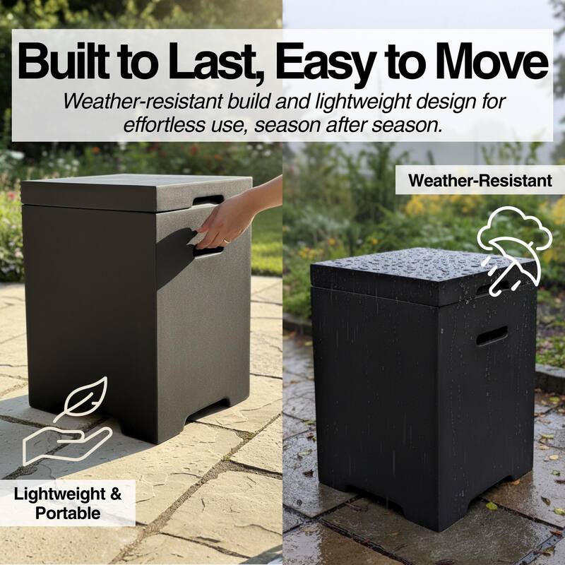 GDFStudio - Outdoor 16" Magnesium Oxide Propane Tank Cover Side Table