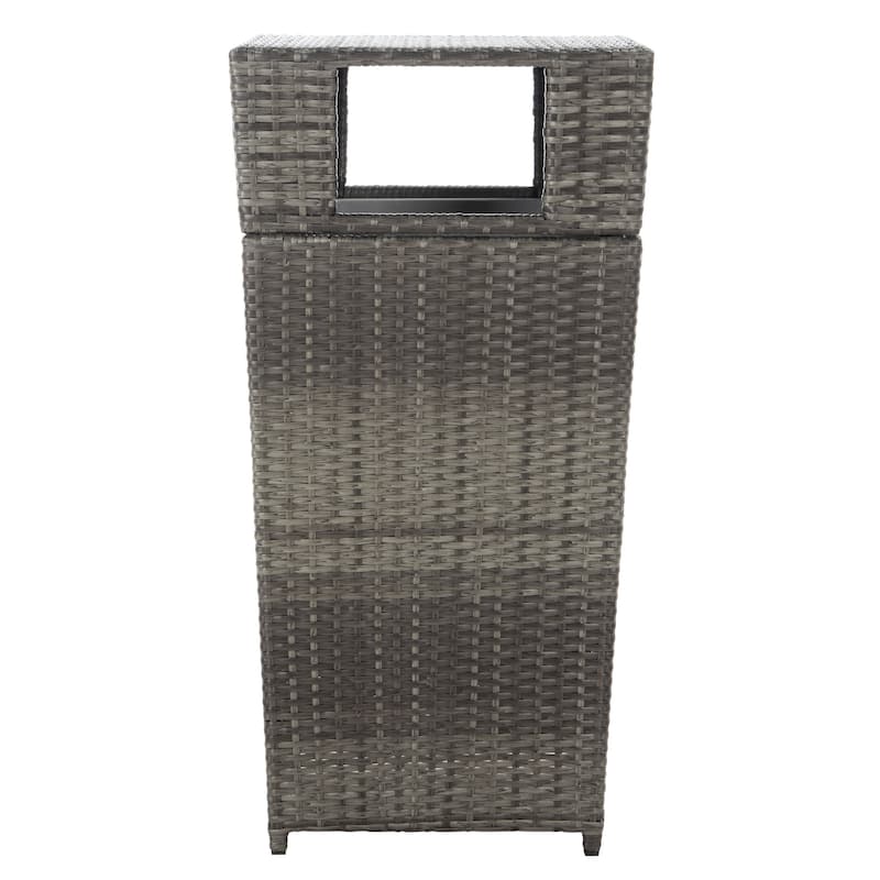 SAFAVIEH Outdoor Mazeli Trash Bin (Fully Assembled) - Grey Brown