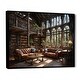 preview thumbnail 2 of 11, Designart "Libraries Literary Haven II" Architecture Framed Canvas Wall Art