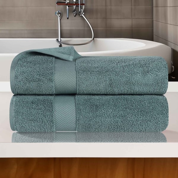 Superior Absorbent Zero Twist Cotton Bath Towel (Set of 2) - Jade