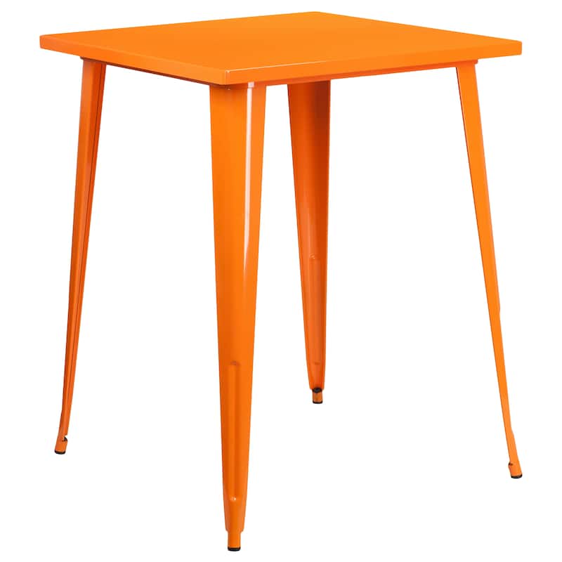 Indoor Outdoor Metal Bar Height Table - Orange