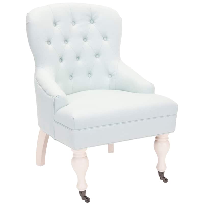 SAFAVIEH Chrissy Tufted Beige Petite Arm Chair - 23.6" x 28.7" x 34.6" - 24Wx29Dx35H