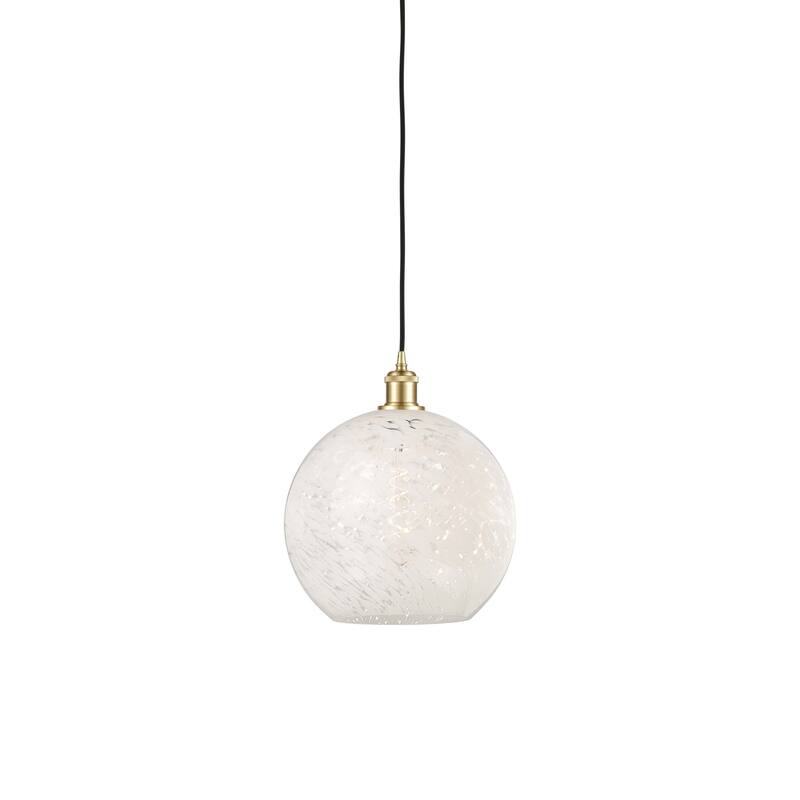 Innovations Lighting 516-1P-14-12 White Mouchette Pendant White - Satin Gold