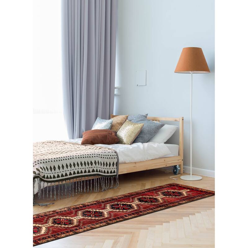 ECARPETGALLERY Hand-knotted Konya Anatolian Red Wool Rug - 3'2 x 12'6