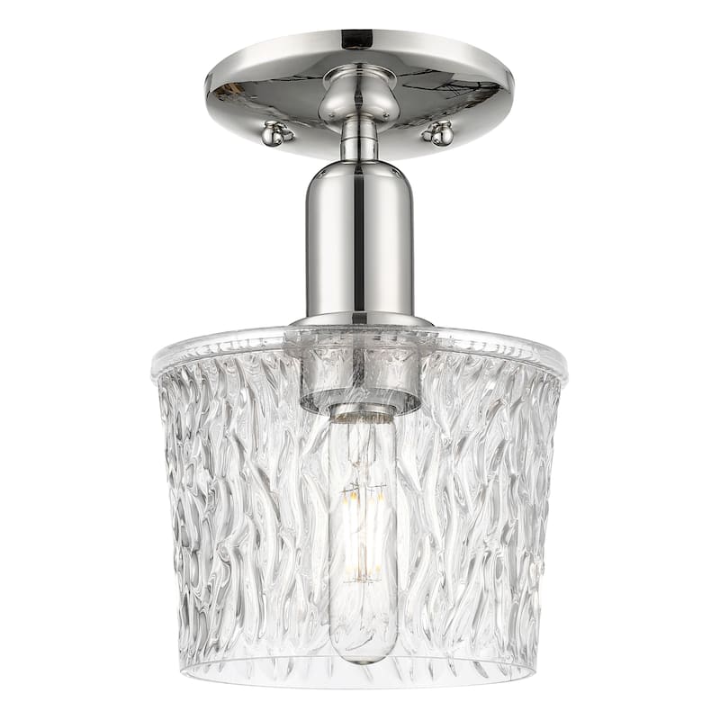 Innovations Lighting Endless Possibilities Arcadia - Niagara - 1 Light 7" Semi-Flush Mount - Polished Nickel
