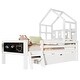 preview thumbnail 12 of 10, Solid Wood Twin Size House Bed with Drawers and 2 Blackboard