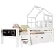 preview thumbnail 4 of 2, Solid Wood Twin Size House Bed with Ladder and Storage Drawers and 2 Blackboard