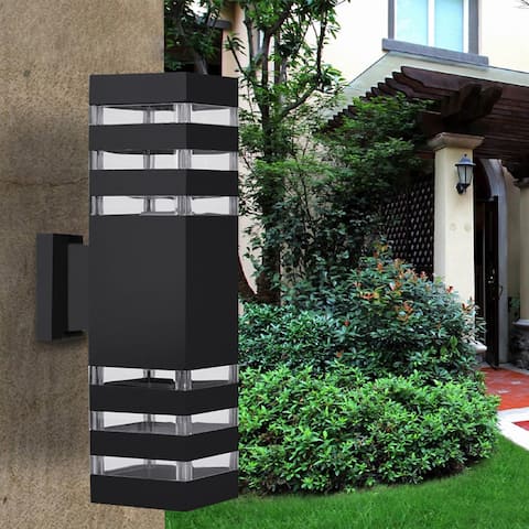 Outdoor Wall Light Up Down Lights Dual Head Lamp Fixtures Waterproof - 3.54*3.54*13.39" (Lamp Head)