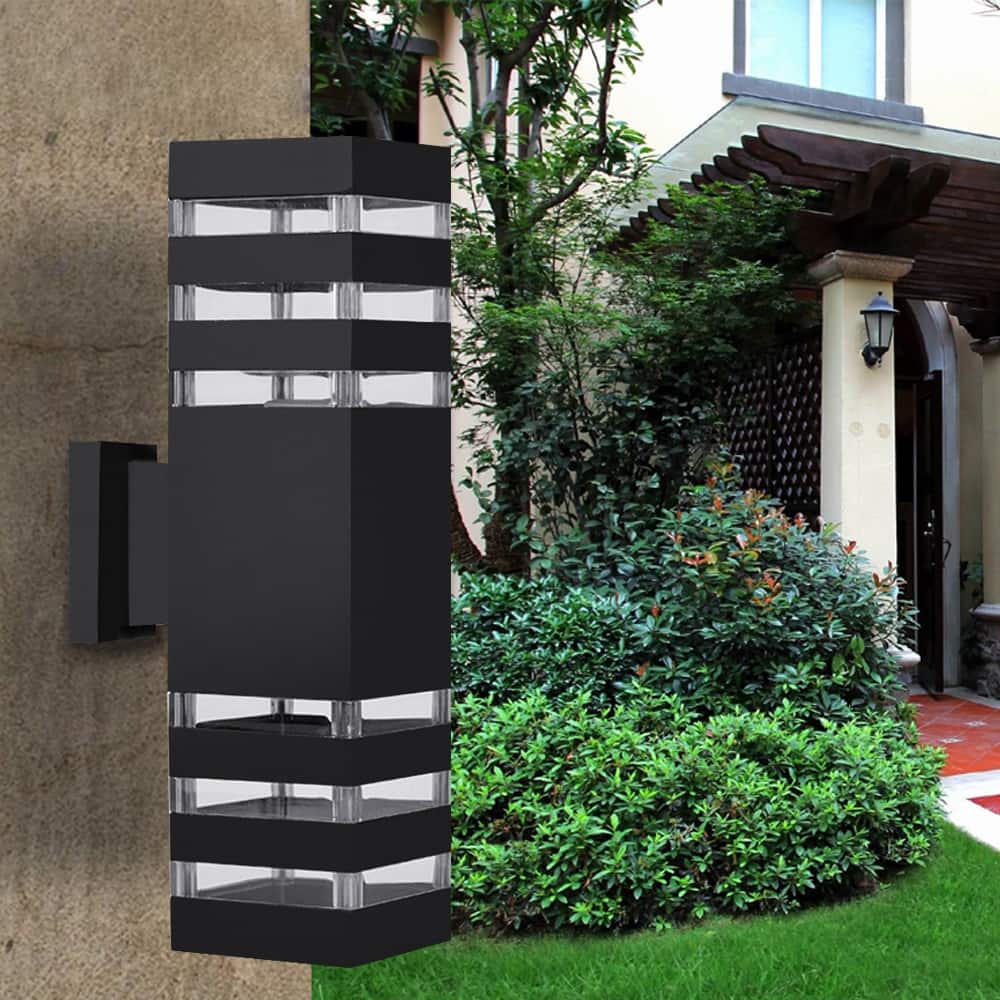 Outdoor Wall Light Up Down Lights Dual Head Lamp Fixtures Waterproof - 3.54*3.54*13.39" (Lamp Head)