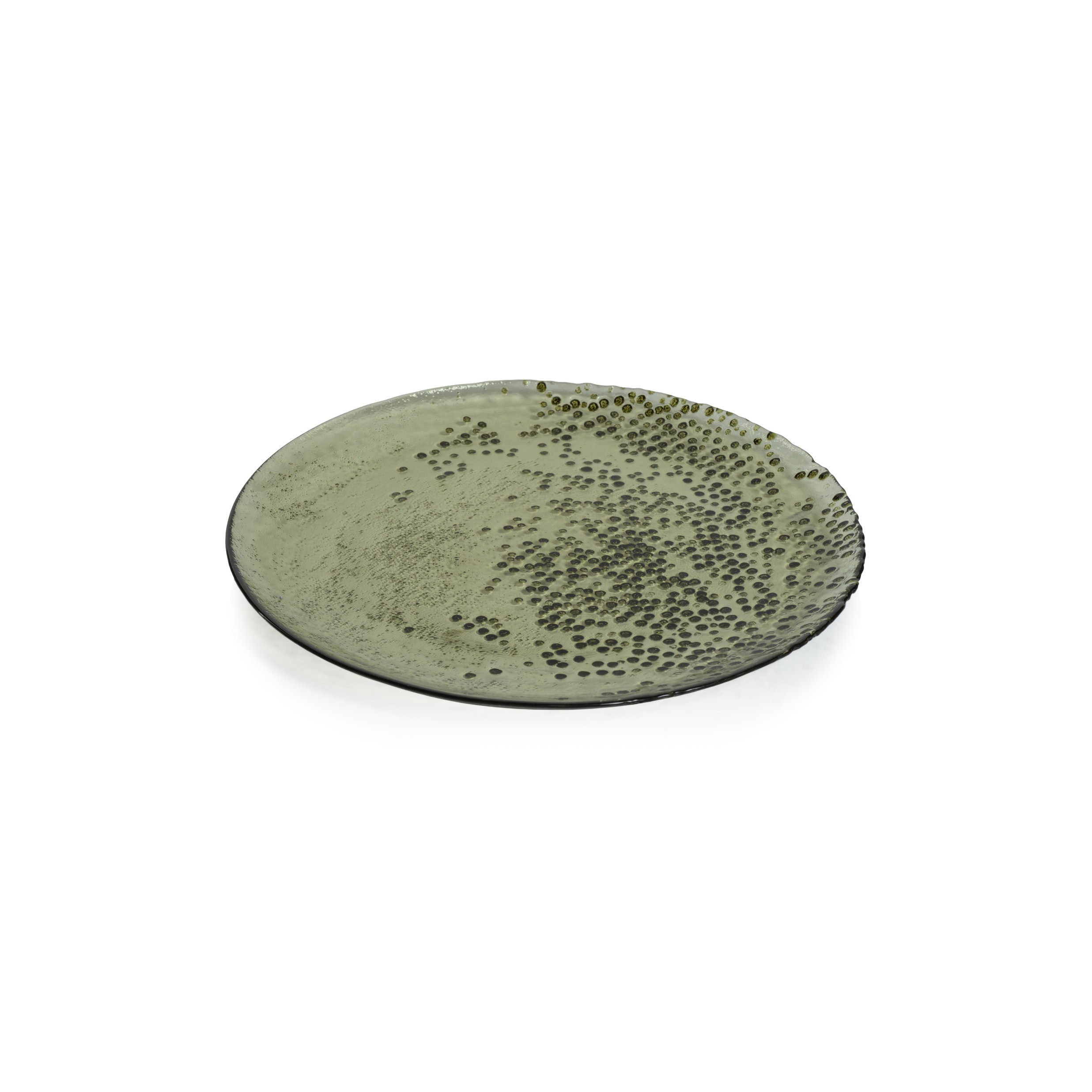 Hoku 11" Dotted Glass Plates, Set of 6