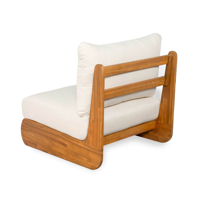 Roomfitters Outdoor Acacia Wood Patio Club Chair with Cushion
