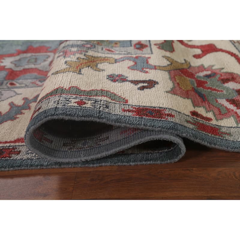Blue Oushak Indian Area Rug Handmade Living Room Wool Carpet - 7'11"x 10'1"