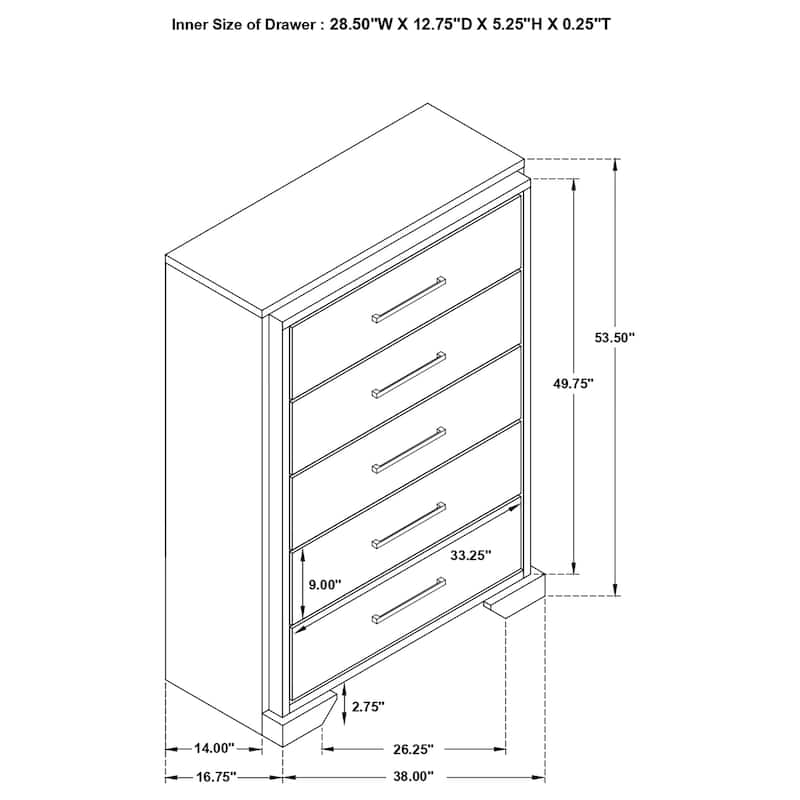 Baker Farmhouse Wood 5-drawer Bedroom Chest Light Taupe