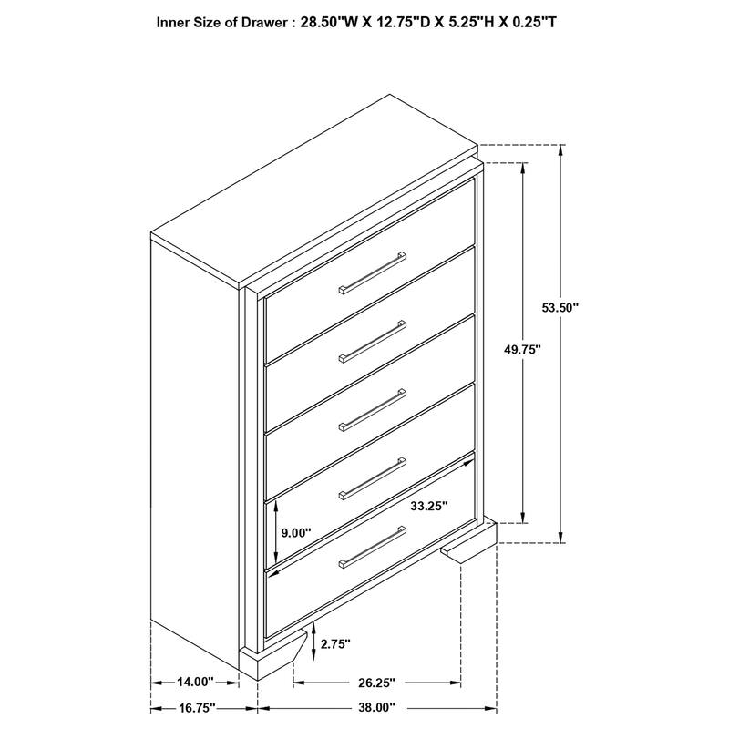 Baker Farmhouse Wood 5-drawer Bedroom Chest Light Taupe
